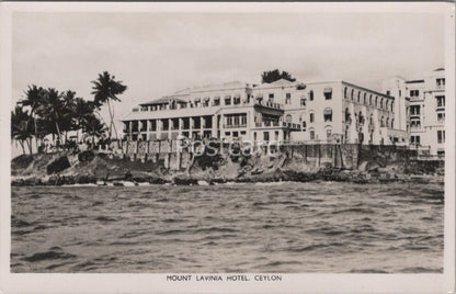 Sri Lanka Postcard: Mount Lavinia Hotel, Ceylon Seaside View, RPPC 1950's XT4396