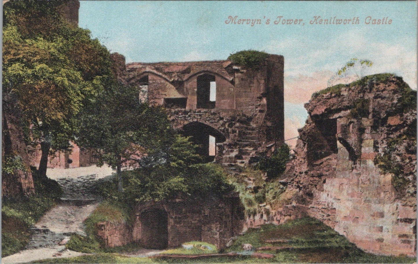 Warwickshire Postcard: Kenilworth Castle Mervyns Tower, Ruins, 1900's XT3560