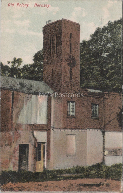 London Postcard: Old Priory Hornsey Church Tower Architecture Ruins 1907 XT3712