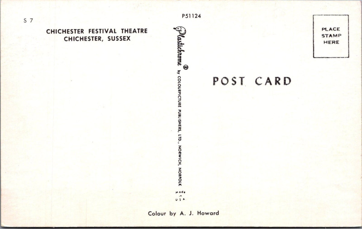 Sussex Postcard: Chichester Festival Theatre Brutalist Architecture 1960s XT4580