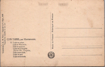 Art Postcard: Mastroianni Quo Vadis Lygia In Prison Dungeon Relief XT5040