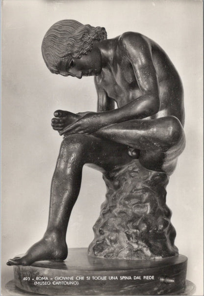 Italy Postcard: Rome Boy With Thorn Spinario Capitoline Museum Statue XT4509