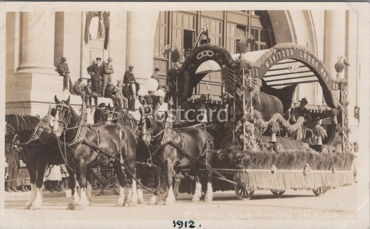 Canada Postcard: Winnipeg Manitoba Lodge No.1 Oddfellows Parade Float XT4220