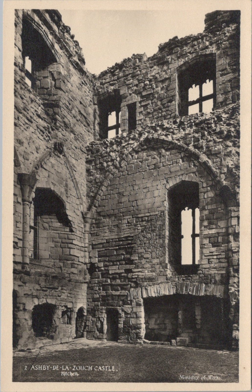 Leicestershire Postcard: Ashby de la Zouch Castle Kitchen Ruins RPPC XT3569