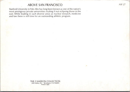 California Postcard: Stanford University Campus Aerial Palo Alto 1980's XT3840