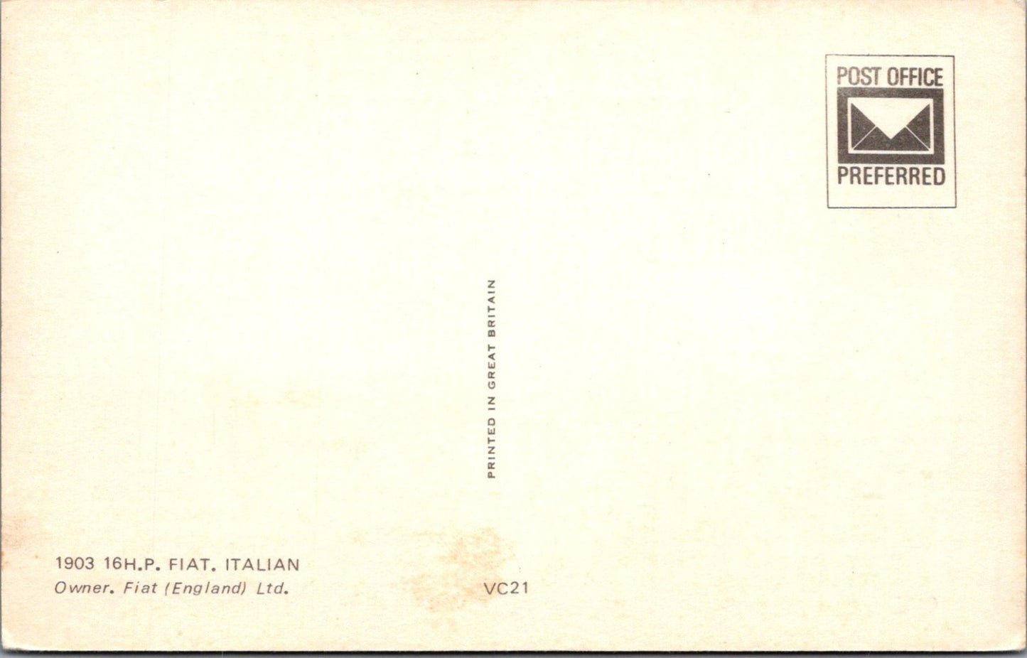 Transport Postcard: Fiat 16H.P. 1903 Vintage Car Veteran Automobile 1970s XT4762