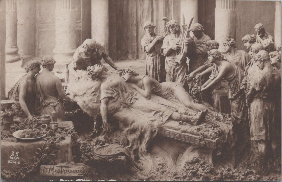 Art Postcard: Mastroianni Quo Vadis Death Petronius Sculpture Relief  XT5039