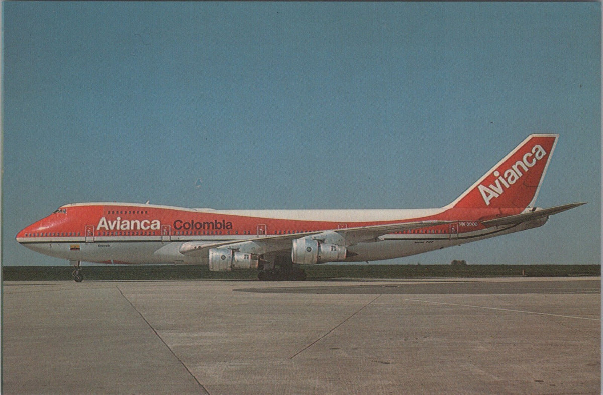 Aviation Postcard: Colombia Avianca Boeing 747-124 Jumbo Jet Airplane  XT5200