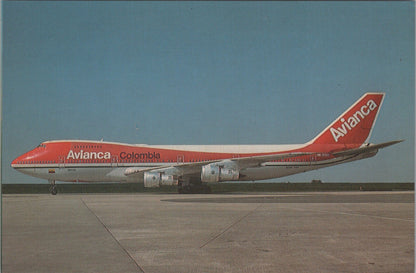Aviation Postcard: Colombia Avianca Boeing 747-124 Jumbo Jet Airplane  XT5200
