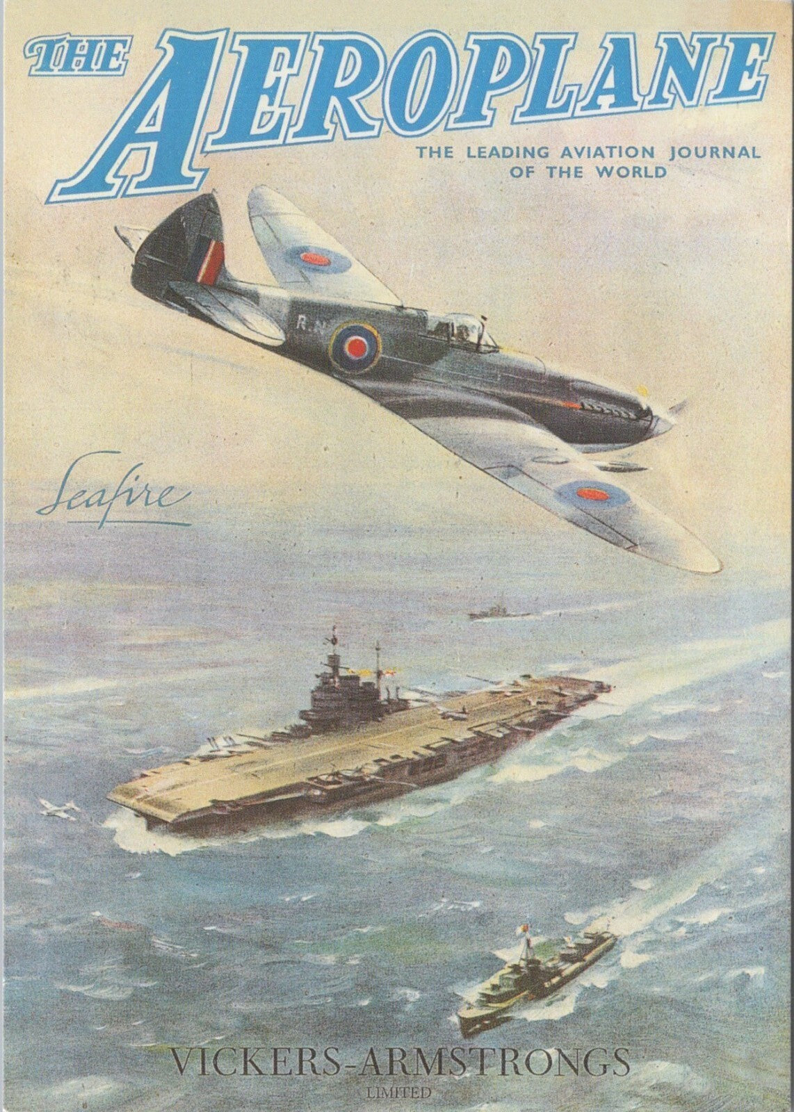 Aviation Postcard: The Aeroplane 1944 Seafire Aircraft Carrier Art XT4113
