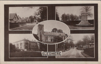 Yorkshire Postcard: Sledmere House St Mary Church Multi View RPPC XT3514