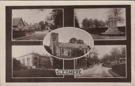 Yorkshire Postcard: Sledmere House St Mary Church Multi View RPPC XT3514