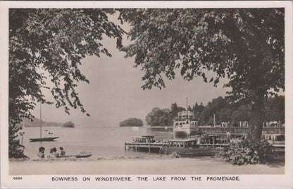 Cumbria Postcard: Bowness on Windermere Lake Pier Steamer Promenade Boats XT3485