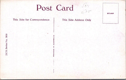 Birthday Postcard: Sailboat Sunset Roses Pansies Poem Australia  XT3639