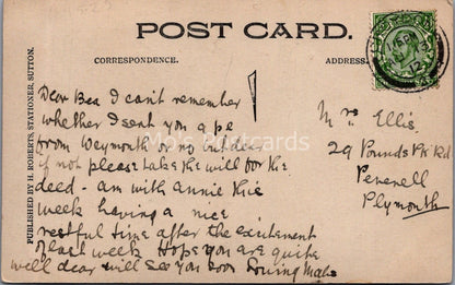 Surrey Postcard: Sutton Victoria Pond Coronation Tree House 1912 XT3668