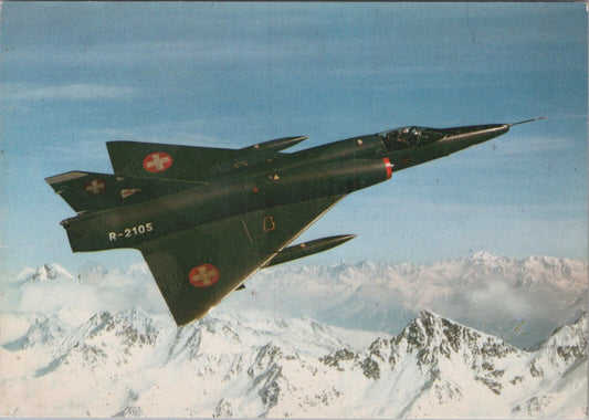 Military Aviation Postcard: Mirage III RS Fighter Jet Alpine Flight  XT3870
