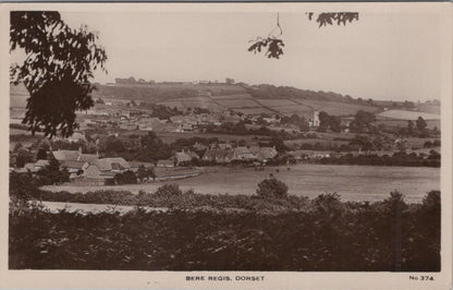 Dorset Postcard: Bere Regis Panoramic Landscape View, 1930's, RPPC XT3920