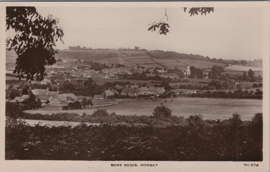 Dorset Postcard: Bere Regis Panoramic Landscape View, 1930's, RPPC XT3920