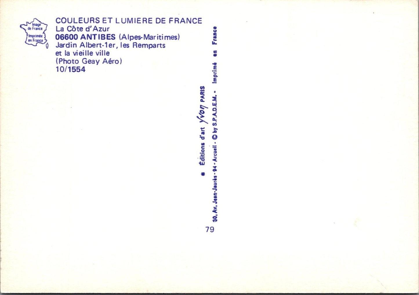 France Postcard: Antibes, Jardin Albert 1er Remparts Vieille Ville View XT3510