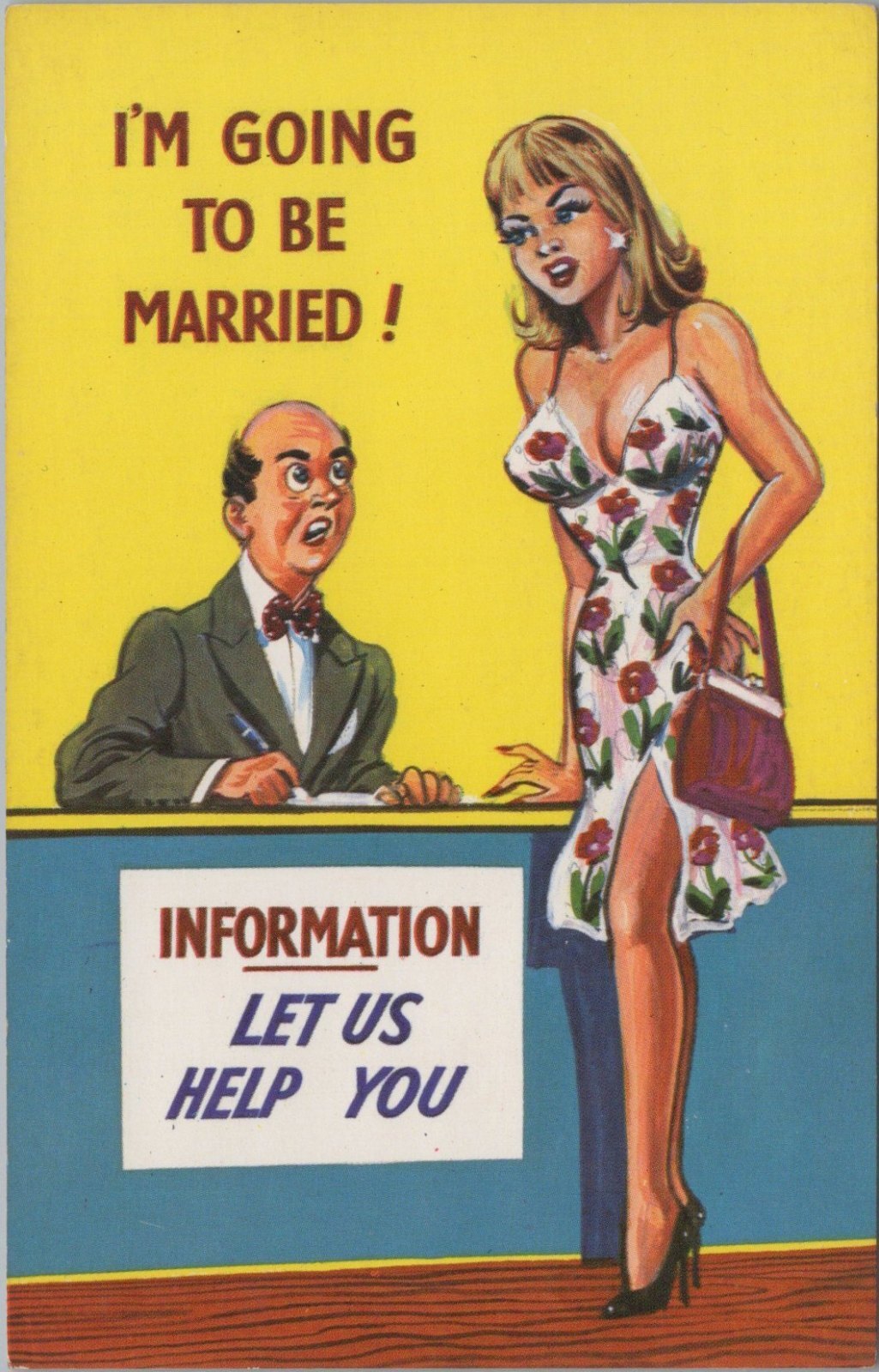Comic Postcard: Im Going To Be Married Glamorous Woman Information 1960s XT5614