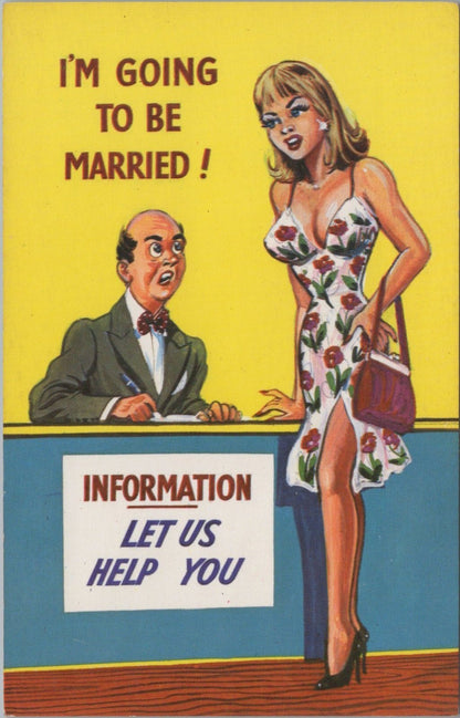 Comic Postcard: Im Going To Be Married Glamorous Woman Information 1960s XT5614