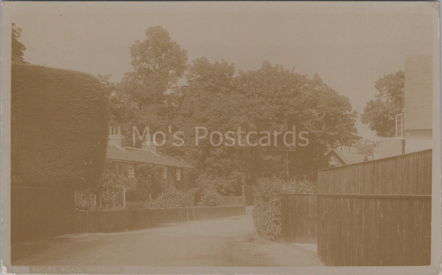 Hampshire Postcard: Warsash Shore Road Village Houses Street Scene RPPC 1910's XT3518