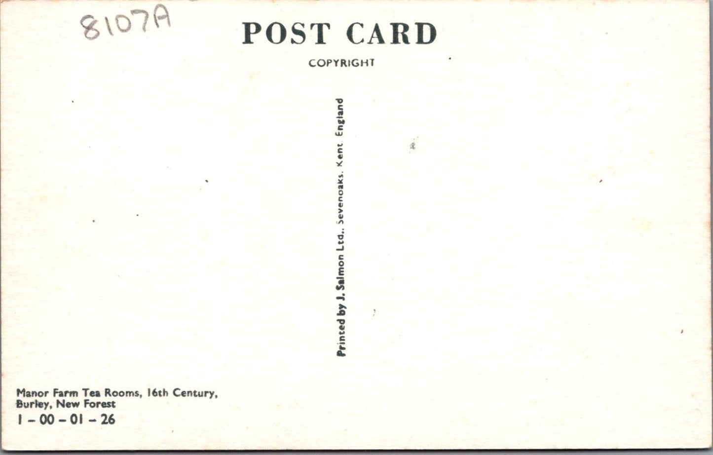 Hampshire Postcard: Burley New Forest Manor Farm Tea Rooms Interior 1960’s 8107A