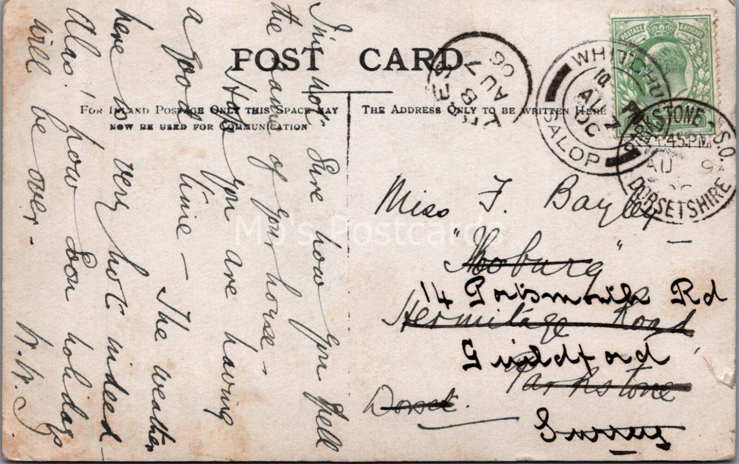 Shropshire Postcard: Hawkstone The Citadel Castle Country House 1906 XT3671