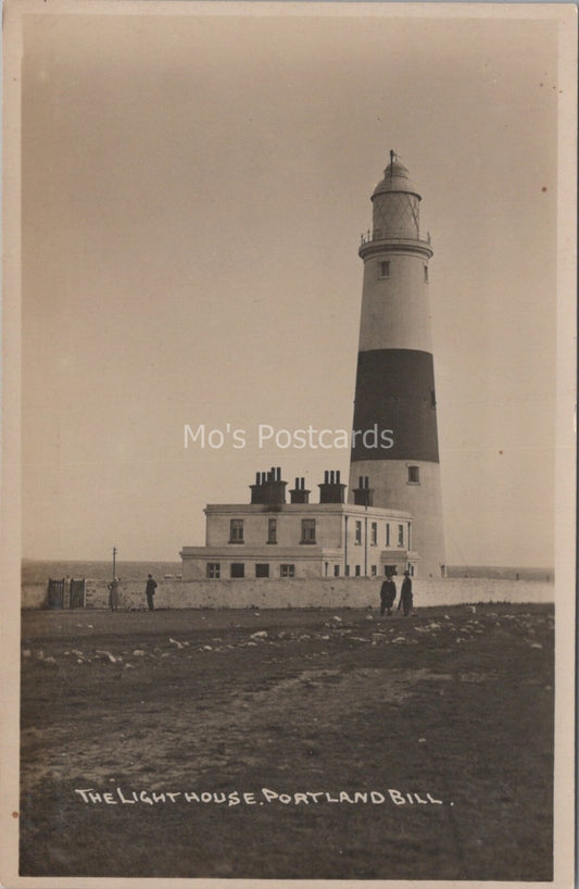 Dorset Postcard: Portland Bill Lighthouse 1920's, RPPC XT3657