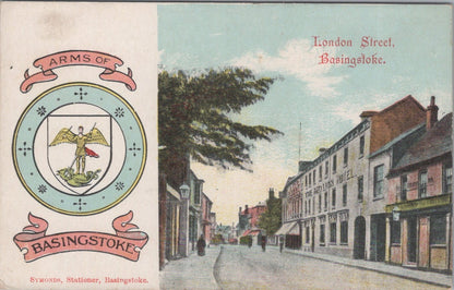 Hampshire Postcard: London Street Basingstoke Red Lion Hotel Arms Symonds XT3586