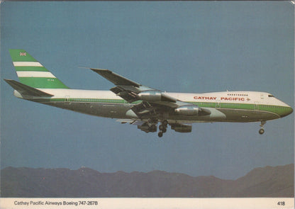 Aviation Postcard: Cathay Pacific Boeing 747-267B Airplane VR-HIB 1980s XT5192