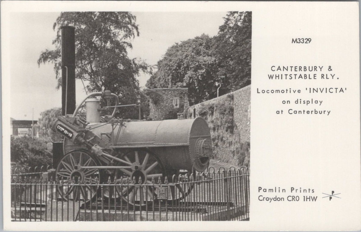 Kent Postcard: Canterbury Whitstable Railway Invicta Locomotive 1970's XT5618