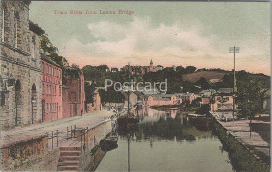 Cornwall Postcard: Truro River from Lemon Bridge Boats Views 1900s XT4296