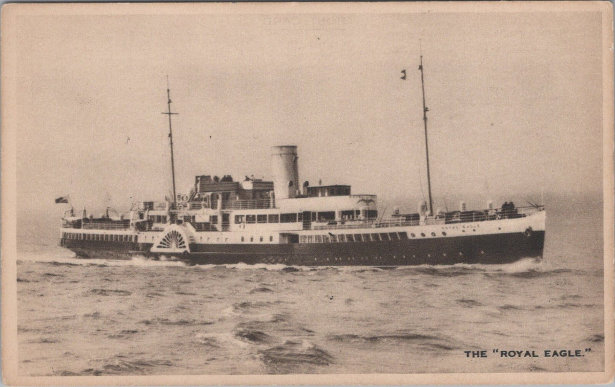 Shipping Postcard: Eagle Steamers Royal Eagle Paddle Steamer Vessel 1930s XT5294