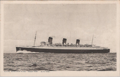 Shipping Postcard: Cunard White Star RMS Queen Mary Ocean Liner 1930s XT5323