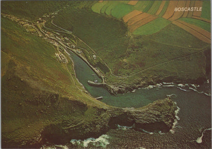 Cornwall Postcard: Boscastle Aerial View Harbour Coastline 1980’s XT4438
