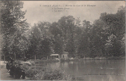 France Postcard: Orsay Seine Et Oise Bords Du Lac Lake Anglers Kiosque  XT3502