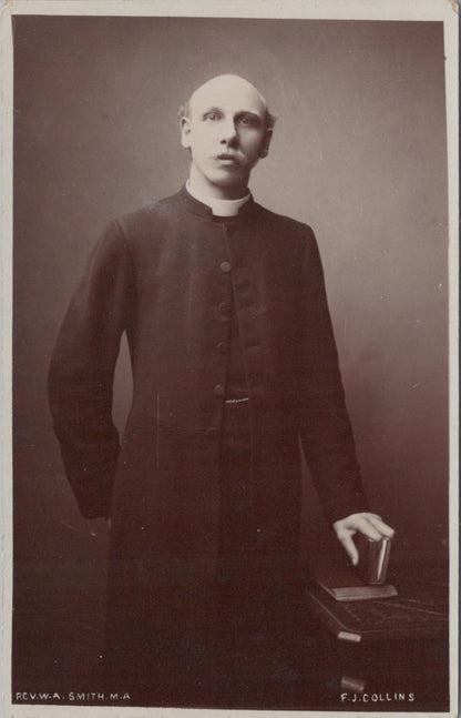 Religion Postcard: Reverend W A Smith MA Clergy Portrait RPPC 1900s 3696A