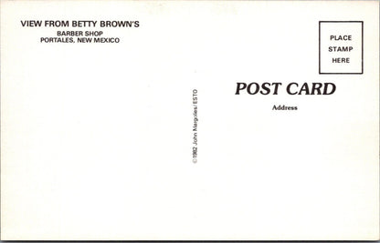 New Mexico Postcard: Portales, Betty Browns Barber Shop, Consuelo 1980's XT4406