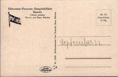 Germany Postcard:Hann Muenden River Salondampfer Fuerst Bismarck RPPC 30s XT5429