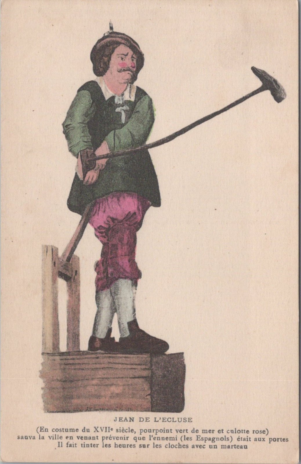 Belgium Postcard: Jean De L Ecluse Automaton Jacquemart Clock 8933A