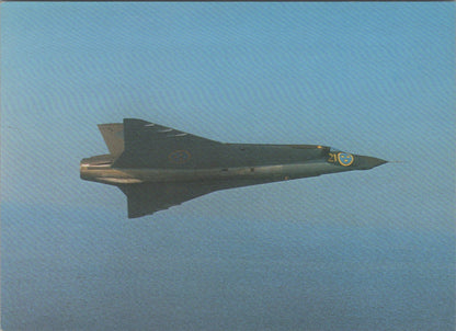 Aviation Postcard: Swedish Air Force J 35 Draken Saab Fighter Jet Plane XT5205