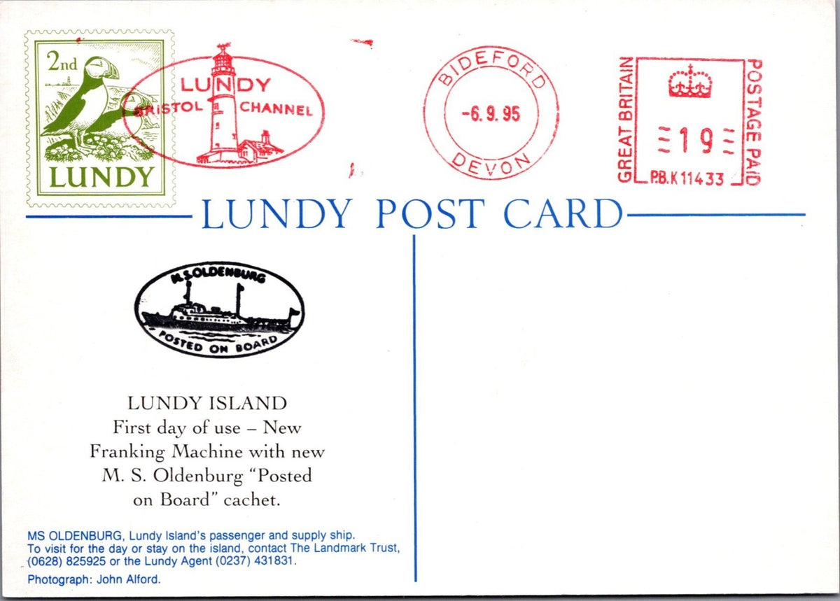 Shipping Postcard: Devon MS Oldenburg Passenger Boat Ferry Cruise Lundy XT5194