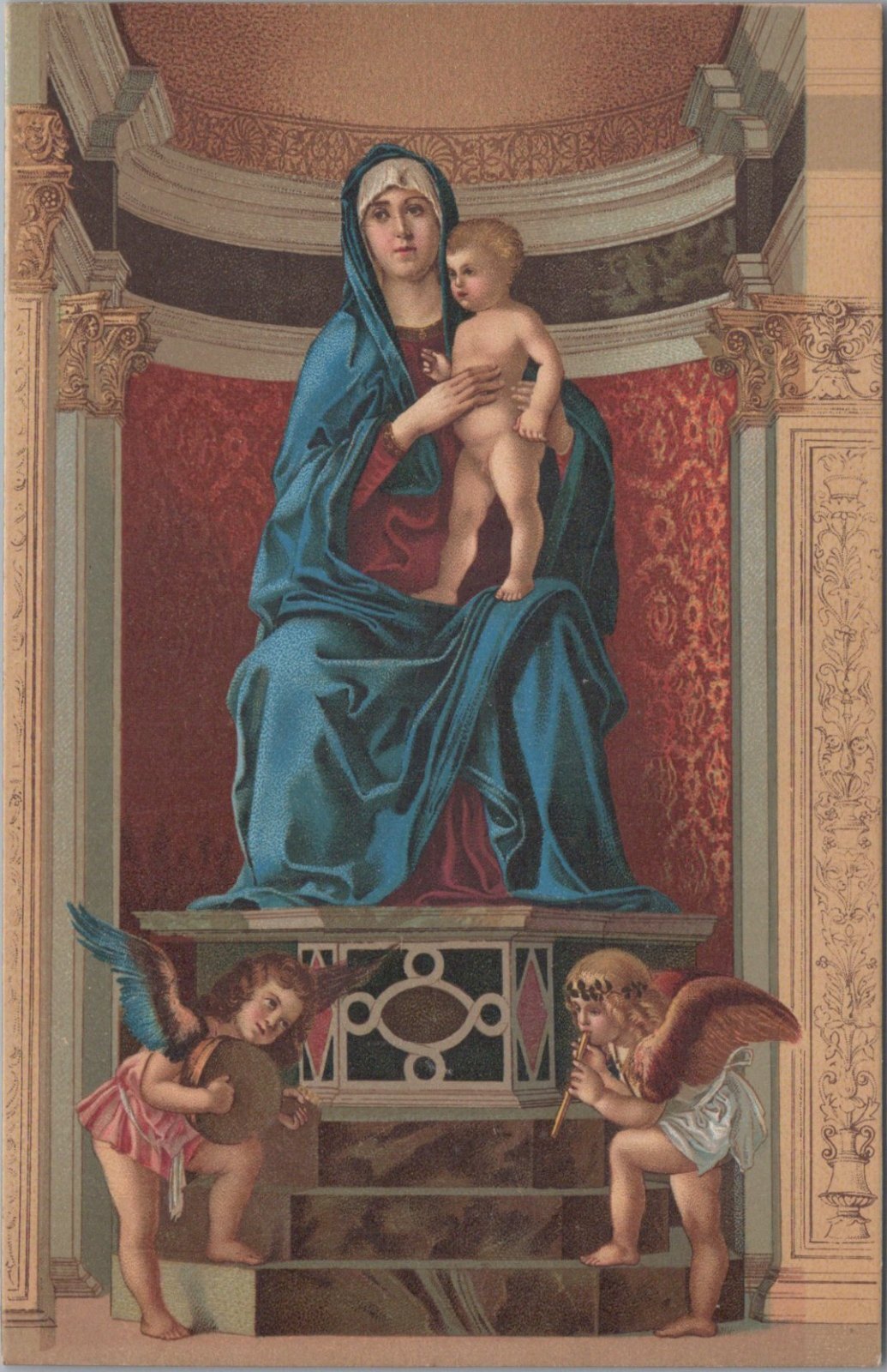 Art Postcard: Madonna Child Giovanni Bellini Angels Painting Italian  XT5498