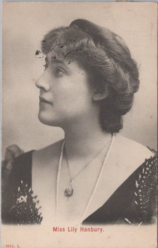 Theatre Postcard: Miss Lily Hanbury Actress Studio Portrait Profile 1904 XT5652