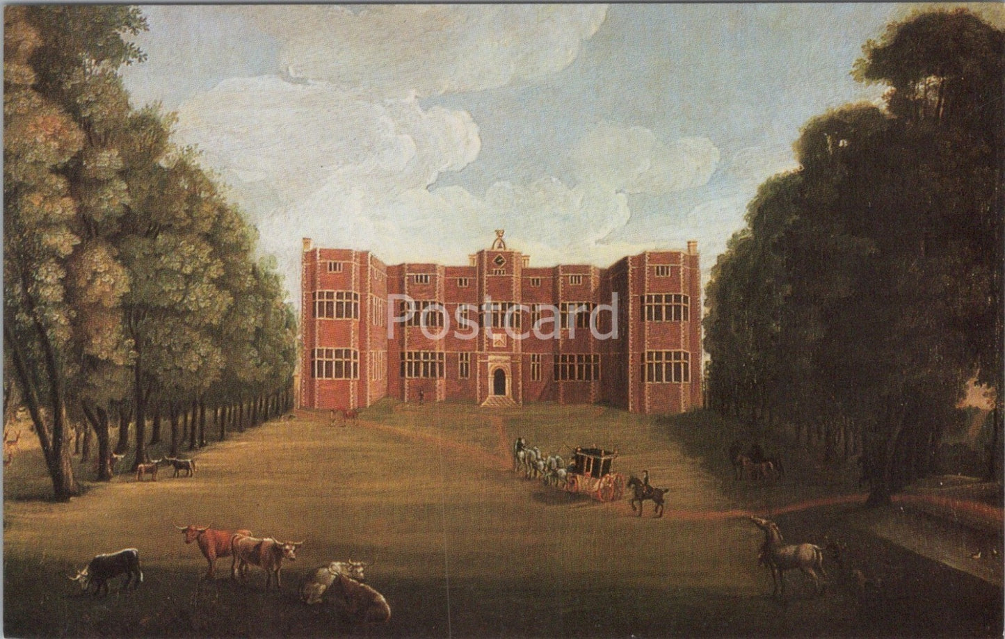Leicestershire Postcard: Quenby Hall, Jacobean Manor House, Painting 70's XT4403