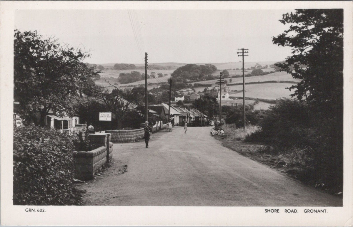 Flintshire Postcard: Gronant Shore Road Street Cottages Landscape RPPC  XT5072