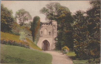 Surrey Postcard: Reigate Castle Gateway, Stone Arch, Mock Ruins 1919 XT5307