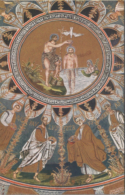 Art Postcard: Ravenna Mosaic Neonian Baptistery Baptism Of Christ 1930's XT5503