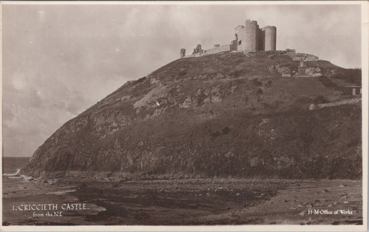 Caernarvonshire Postcard: Criccieth Castle From The NE Welsh Ruins 1930s XT4996